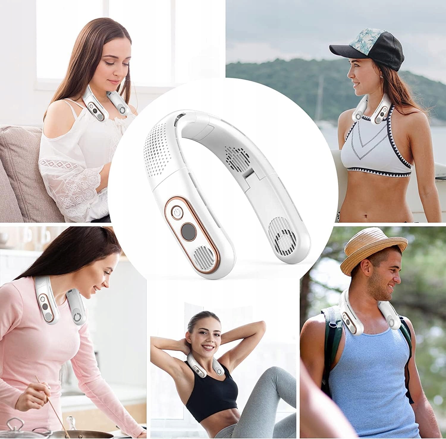 PRZENOŚNY WIATRAK NA SZYJE WENTYLATOR WIATRACZKI 3000mAh Rodzaj wentylatora mini