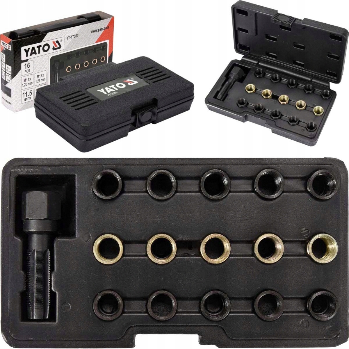 YATO НАБОР ДЛЯ РЕМОНТА ПОВРЕЖДЕННОЙ РЕЗЬБЫ СВЕЧИ ЗАЖИГАНИЯ 16EL YT-17580