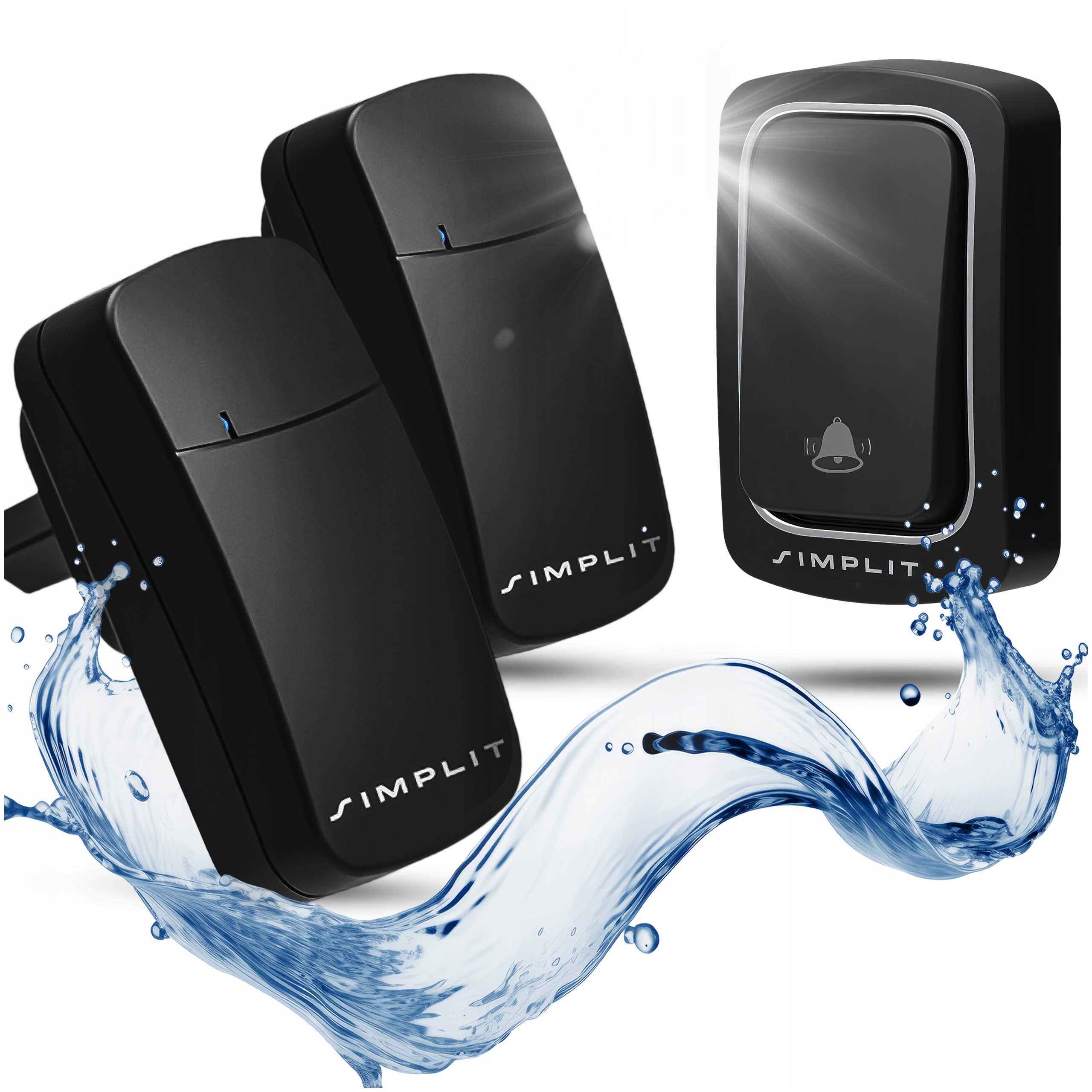 Bezdrátový Dveřní Zvonek Bezbateriový Voděodolný QX-100 2x Vysílač