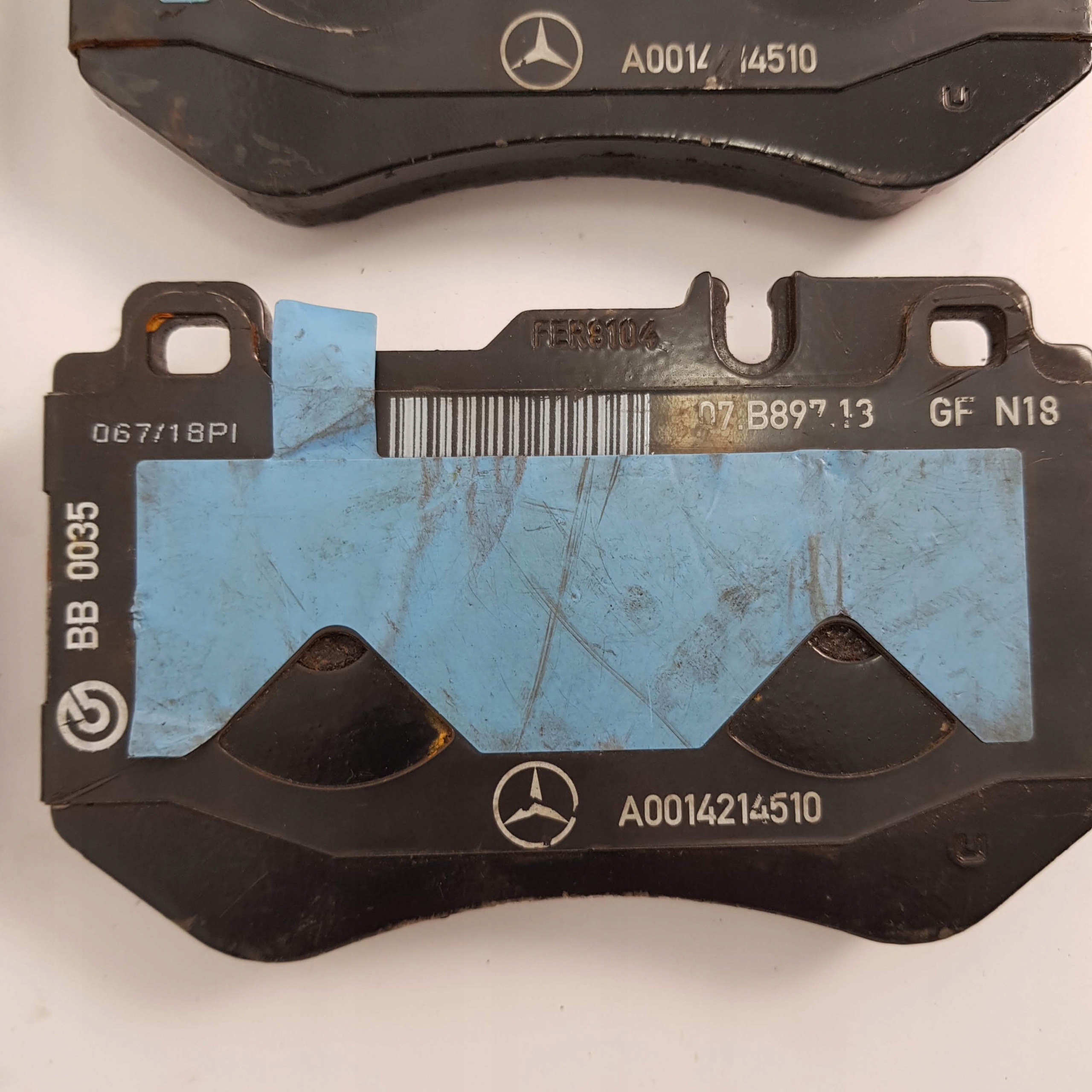 A0014214510 A0084201720 - MERCEDES W205 C класс тормозные колодки оригинал ом