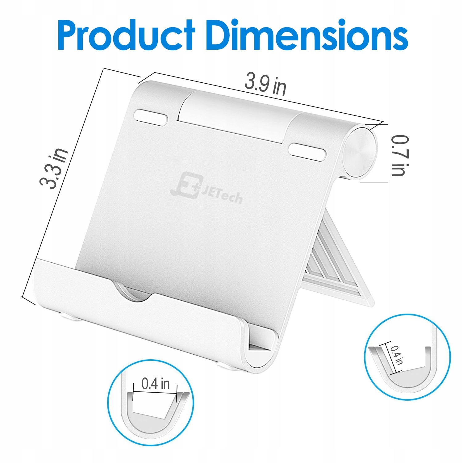 JETech Regulowany Stojak Na Tablet iPad Galaxy Tab Srebrny — miniatura 3