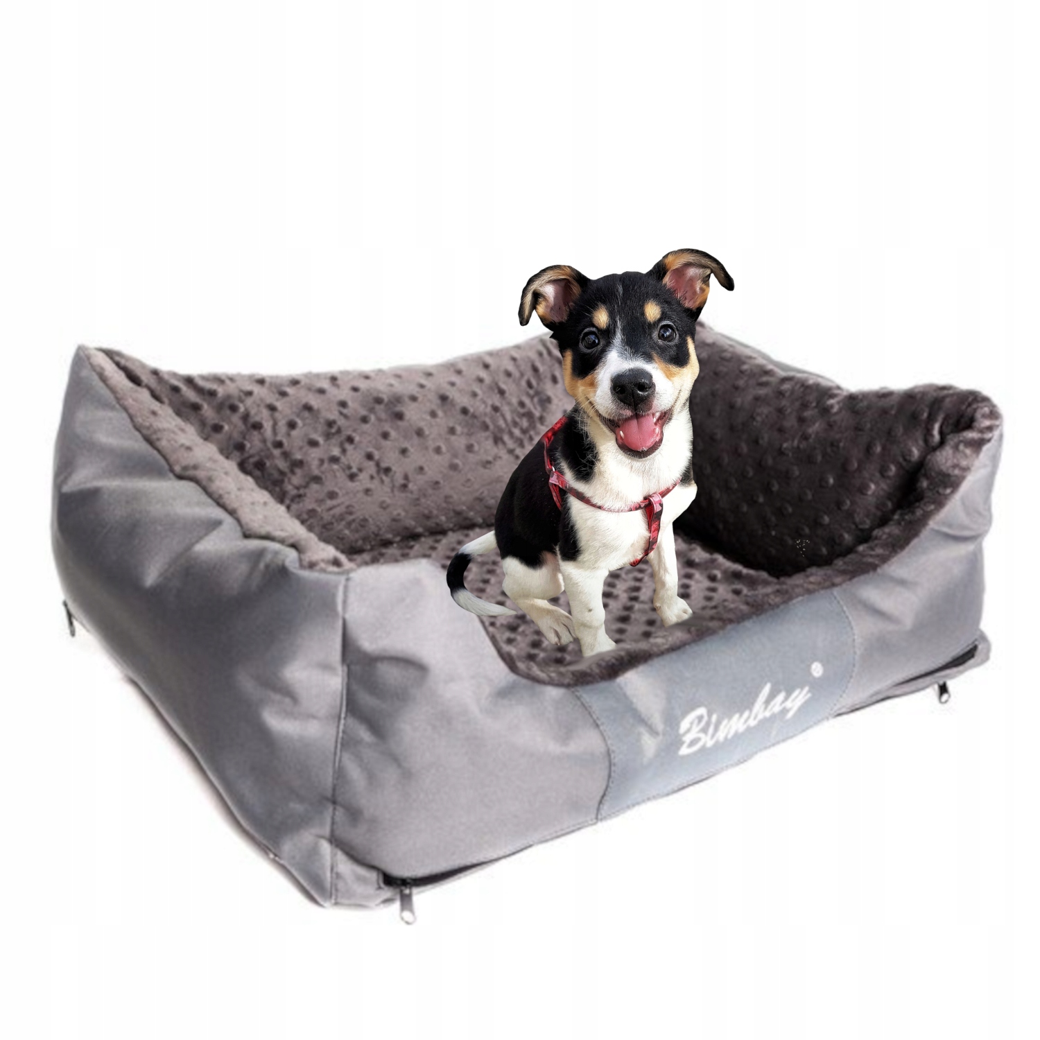 Levně Bimbay pelíšek pro psa šedá 80 cm x 65 cm, potah