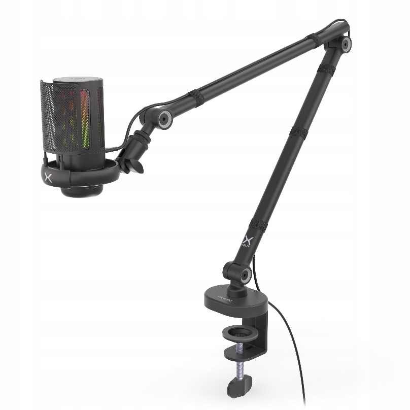 Mikrofon Usb Krux Epic 1000, pokrętło Gain, przycisk Mute, reg. ramię