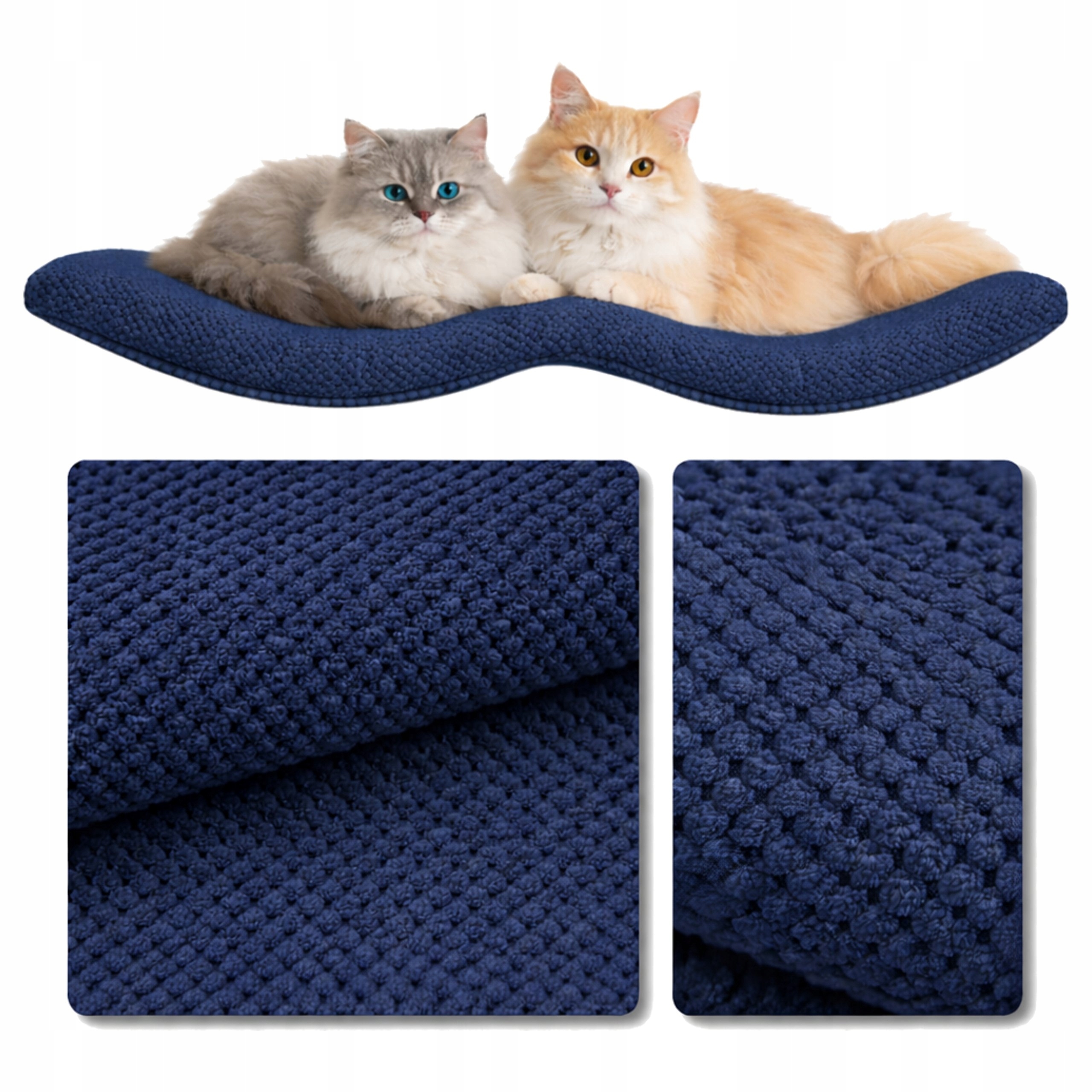 Levně Pelíšek Nástěnná Police Pro Kočky Dvojitý Oblouk 100x32x4 Dot Deep Navy Blue