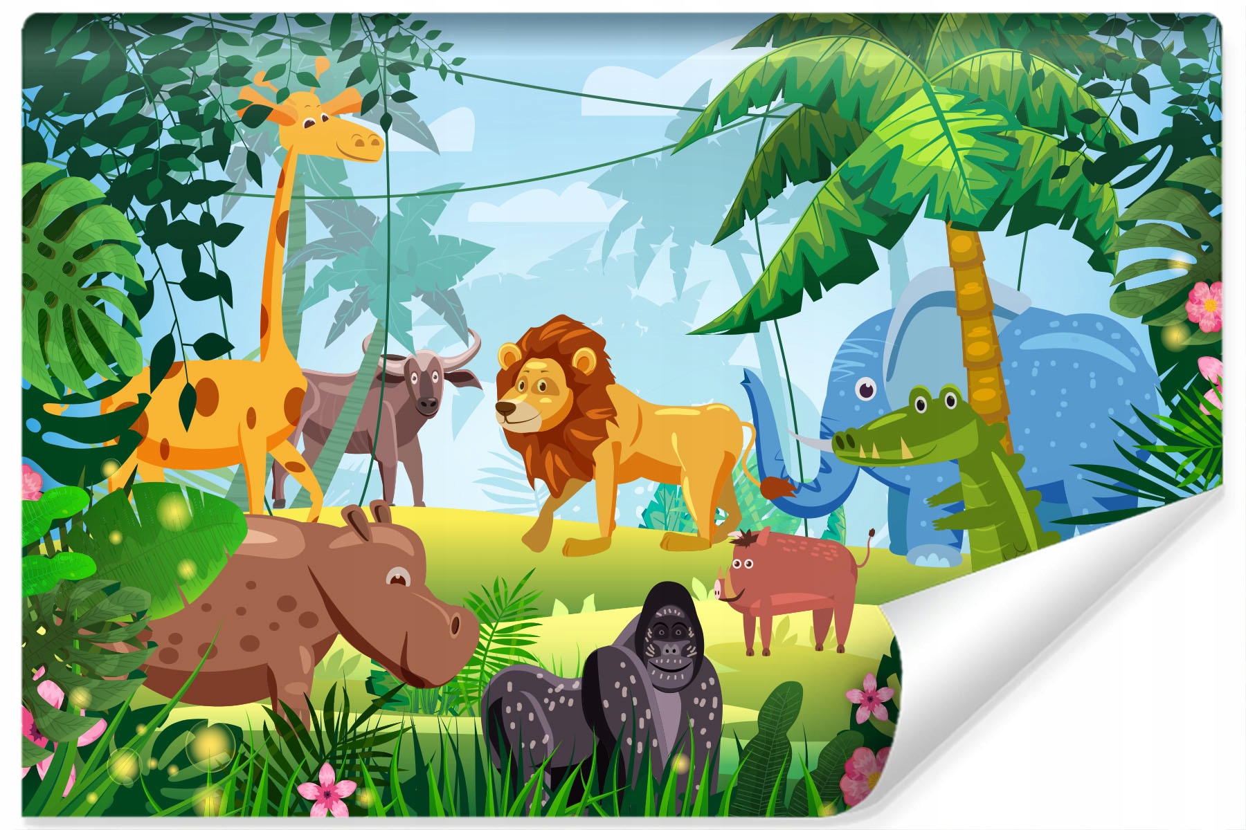 

Fototapeta Zwierzęta Dżungla Goryl Słoń 3D 300x210