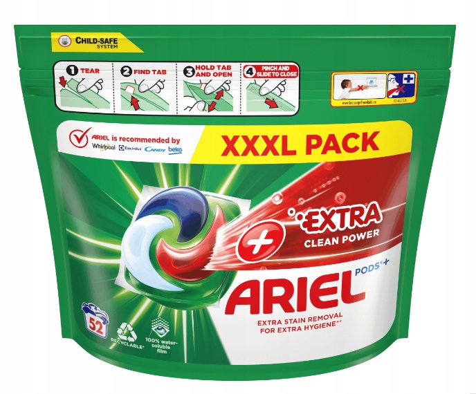 Levně Ariel Kapsle Clean Power Pods 52 praní