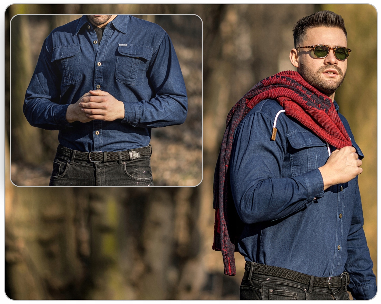 KOSZULA MĘSKA JEANSOWA - BAWEŁNIANA - No2 - L Marka inna