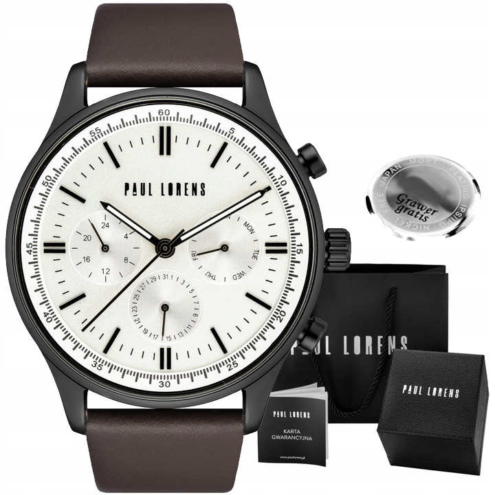 Pánské hodinky Paul Lorens Faber Colors s datumovka pro Přítele Gravírování
