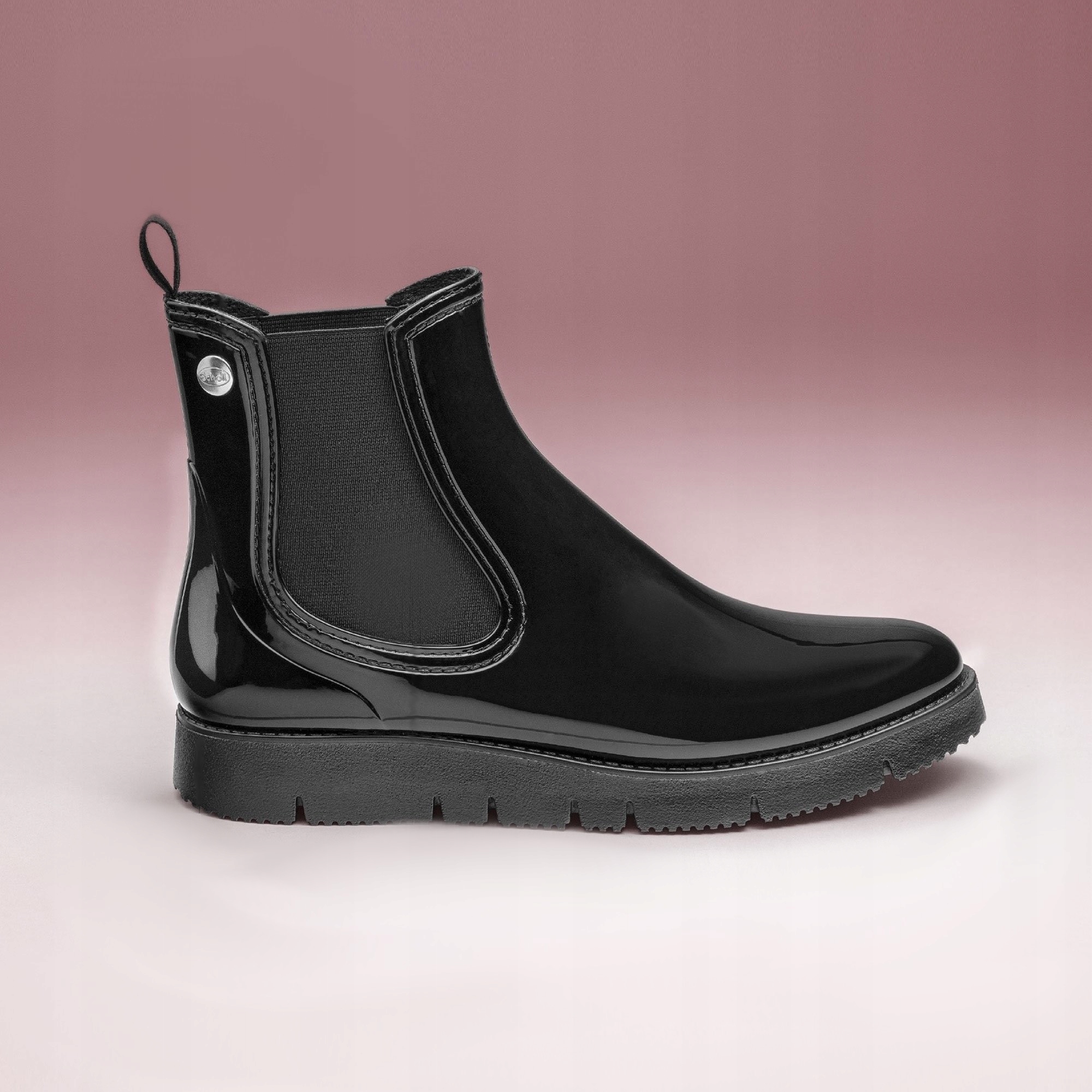 KRÓTKIE DAMSKIE KALOSZE BOTKI SZTYBLETY CZARNE 40 Długość wkładki 26 cm