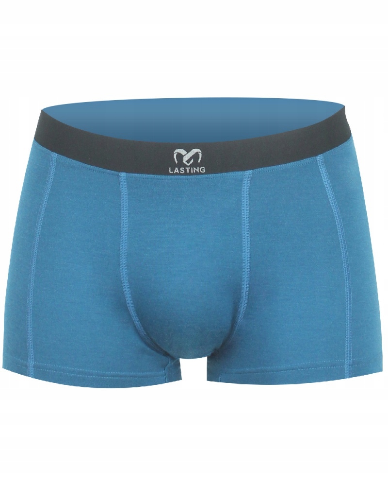 Bokserki męskie termoaktywne z wełny merino 100% merynos niebieskie L
