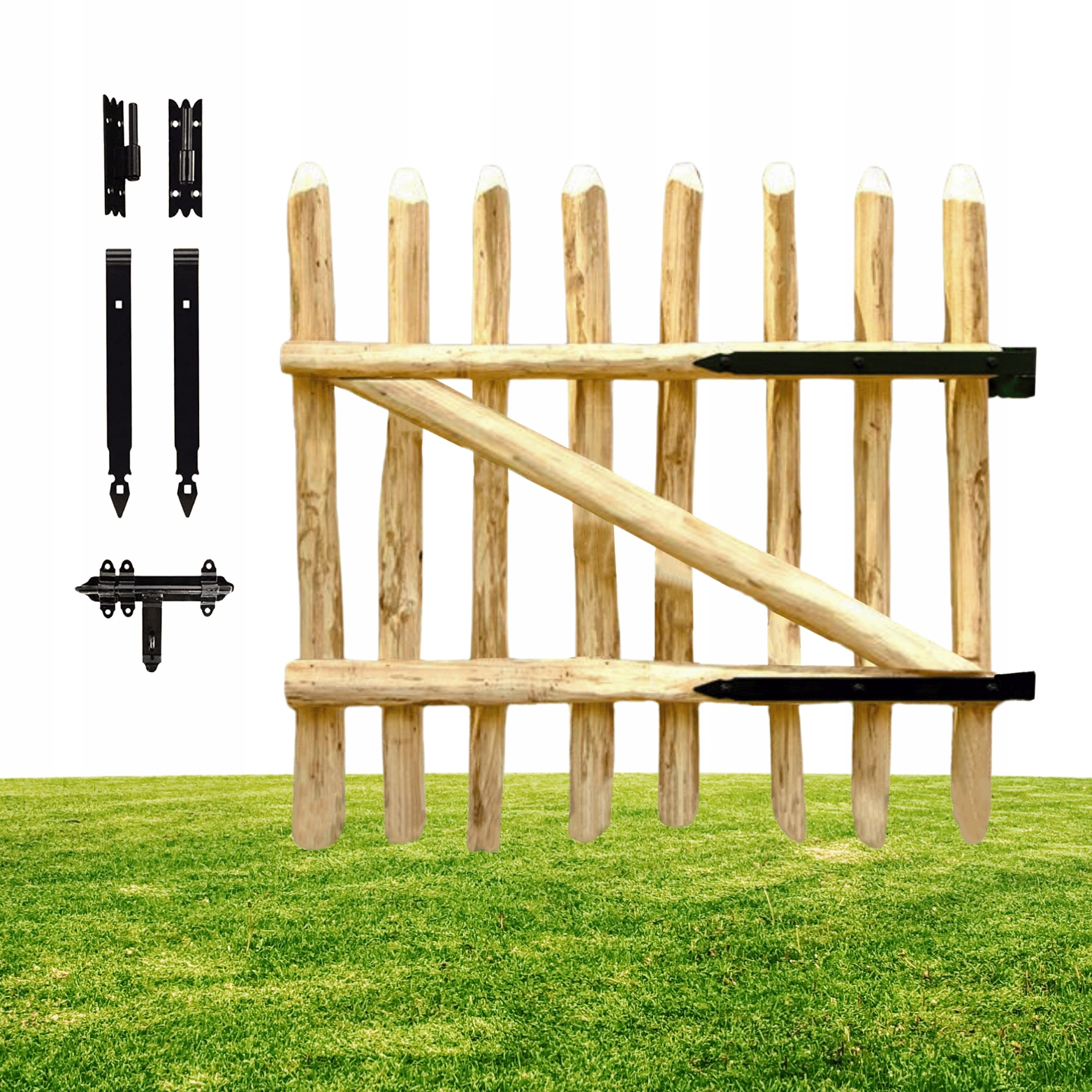 Dřevěná Plotová branka 60 x 100 cm, dřevo, ořech, zahrada