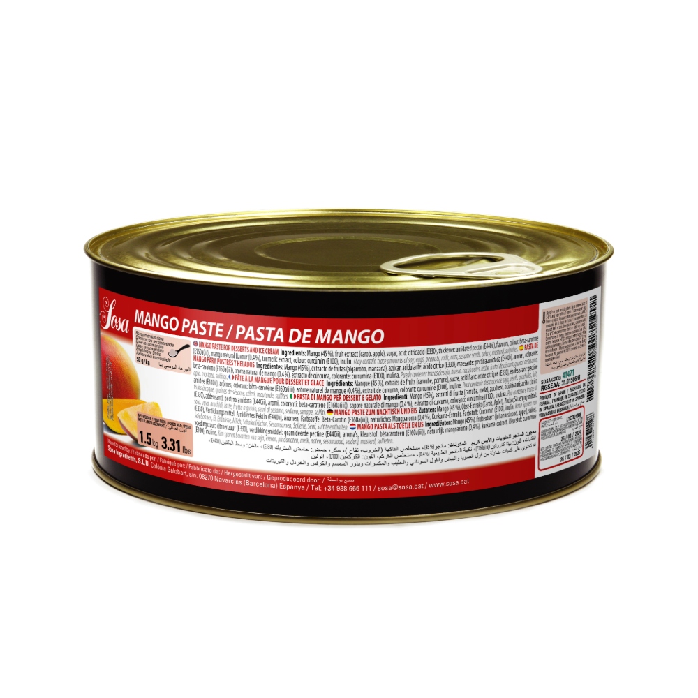 Levně Mangová pasta, koncentrovaná mangová pasta Sosa 1,5 kg