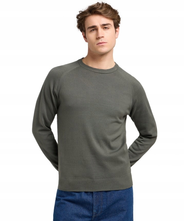 Pánský svetr Clean Raglan Sweater 112370537 Olive Gray M