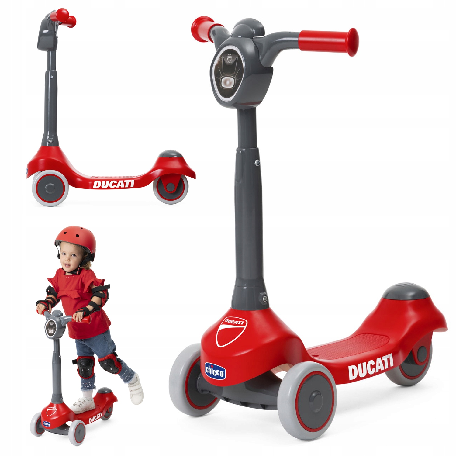 Lekka Szeroka Trójkołowa Hulajnoga Dla Dzieci Od 2 Lat Chicco Czerwona