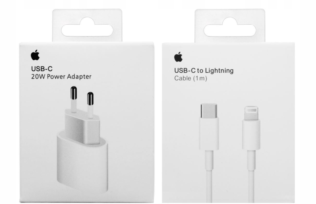 SZYBKA ŁADOWARKA DO APPLE iPhone KOSTKA ZESTAW 20W +KABEL 1M USB-C LIGHTING