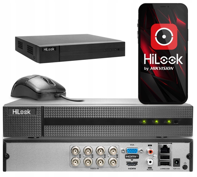 Rejestrator Monitoring Ahd Tvi DVR-208Q-M1 HiLook by Hikvision do kamer 5MP