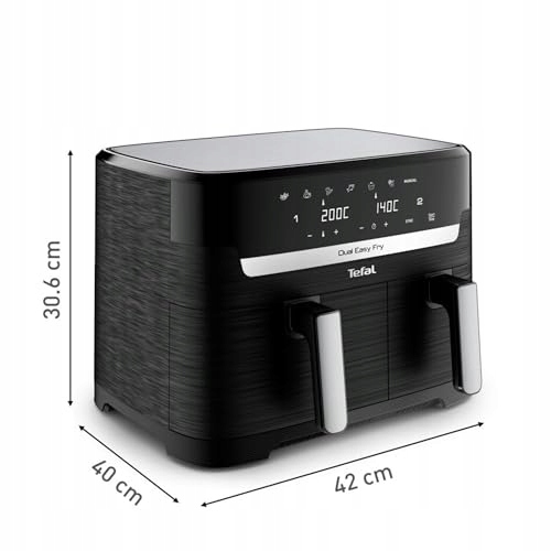 TEFAL Dual Easy Fry Beztłuszczowa 5,2L 3,1L Dwie Komory 7 Programów — miniatura 9