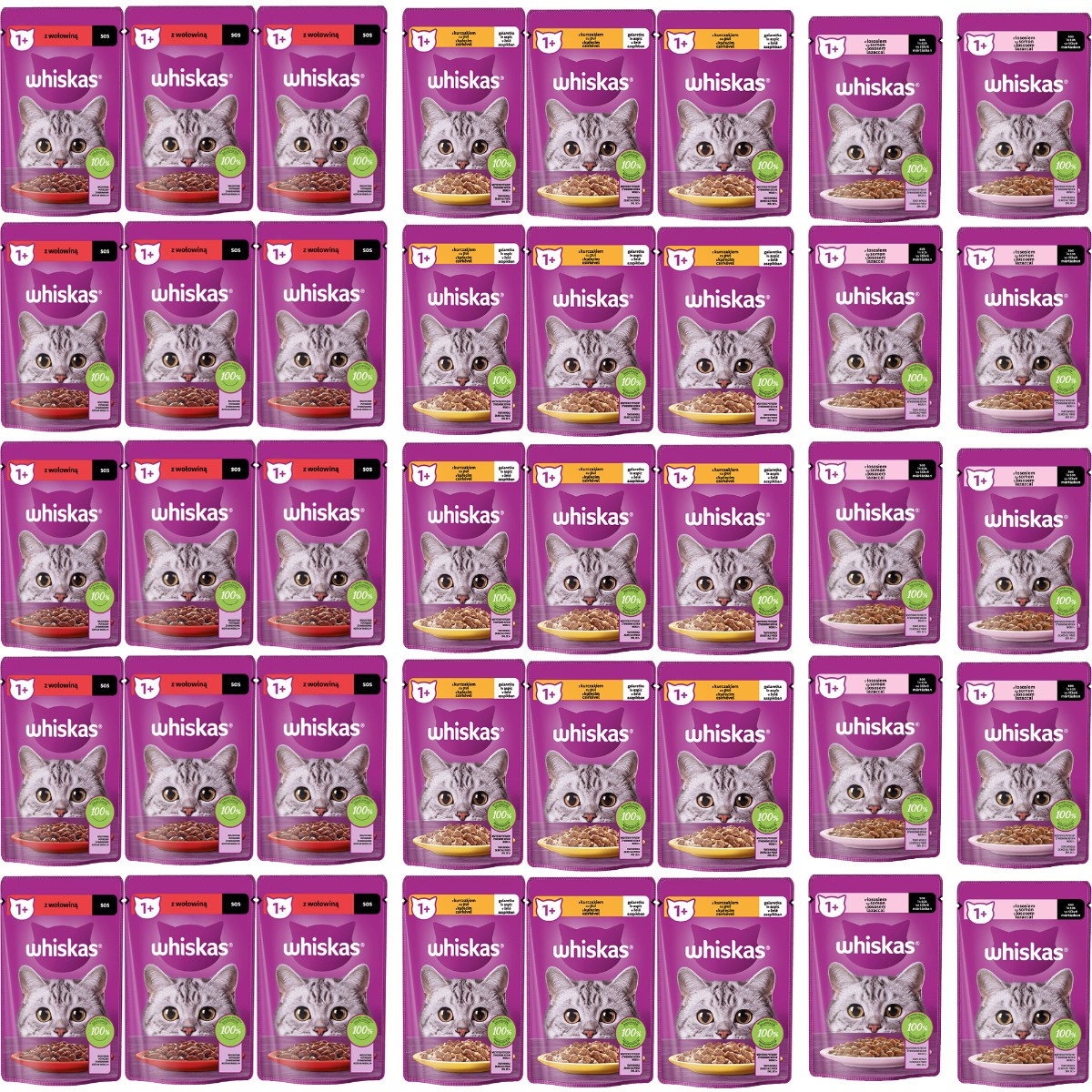 Whiskas sáčky krmivo pro kočky mix chutí 40x85 g