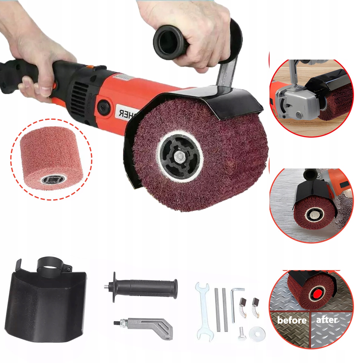 Satyniarka Szlifierka Walcowa Do Stali Drewna Renowacji 1xSZCZOTKA