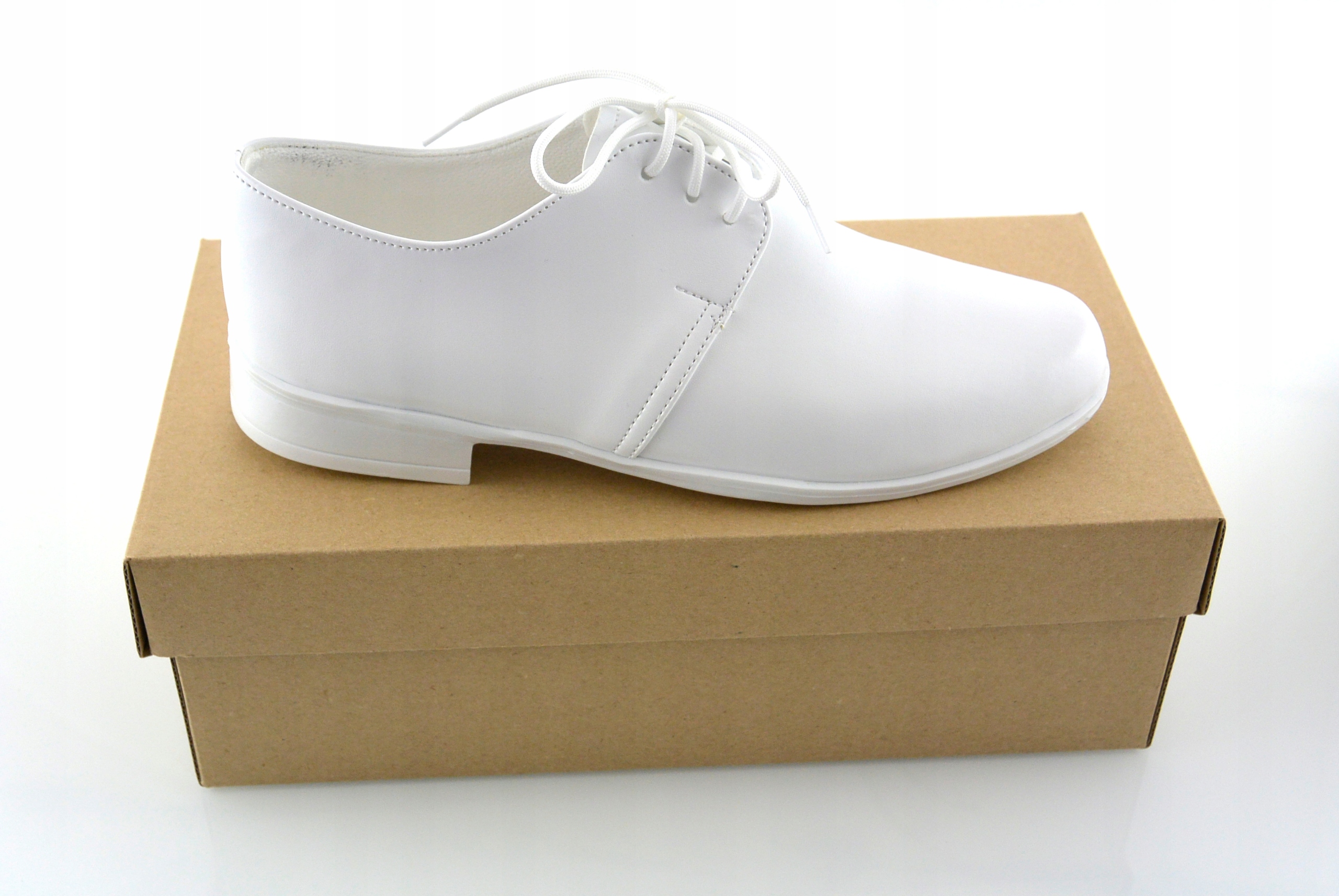 GŁADKIE BIAŁE CHŁOPIĘCE PÓŁBUTY KOMUNIJNE PL 35 Płeć chłopcy