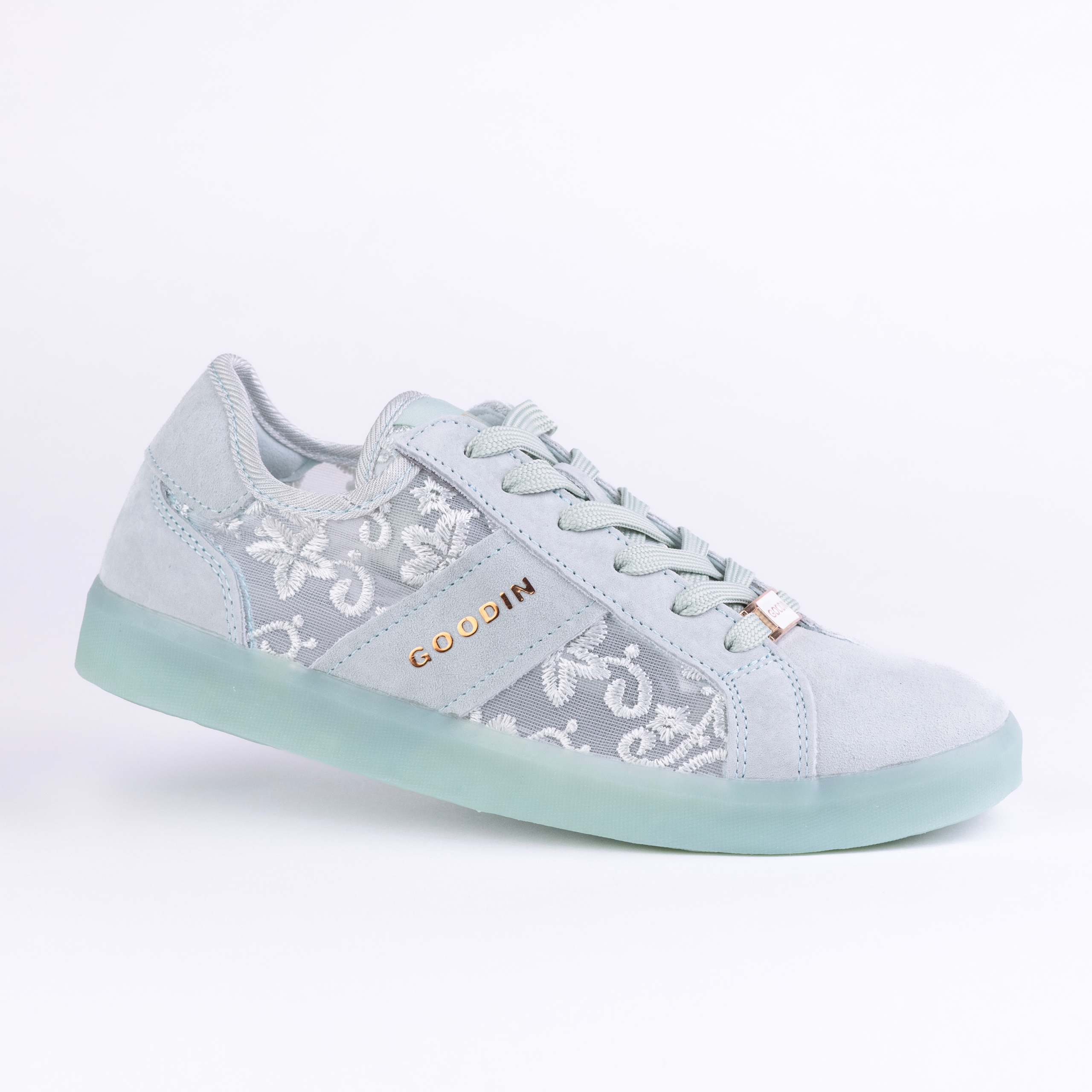 Sportovní dámské tenisky Goodin GD-XW-1004 kůže ažurová lehká máta 38