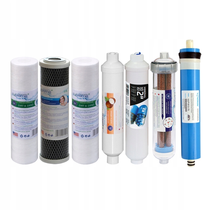 Komplet wkładów do Supreme RO7_QC, membrana 75 Gpd