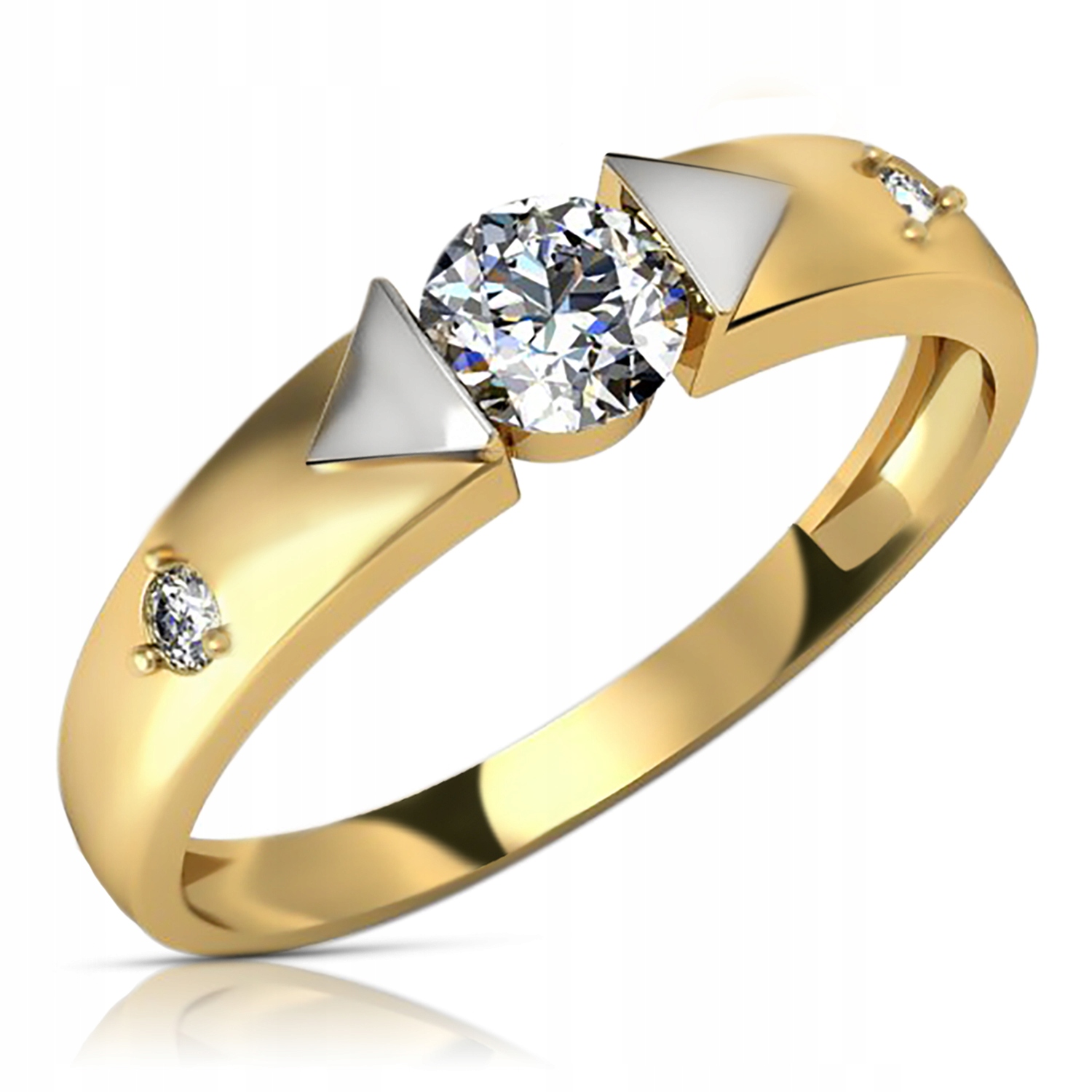 

Złoty Pierścionek Zaręczynowy 333 8K Cyrkonia r18