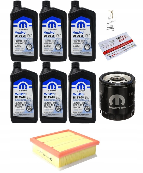 MOPAR 0W20 + FILTRY JEEP RENEGADE 2,4 2015-2021