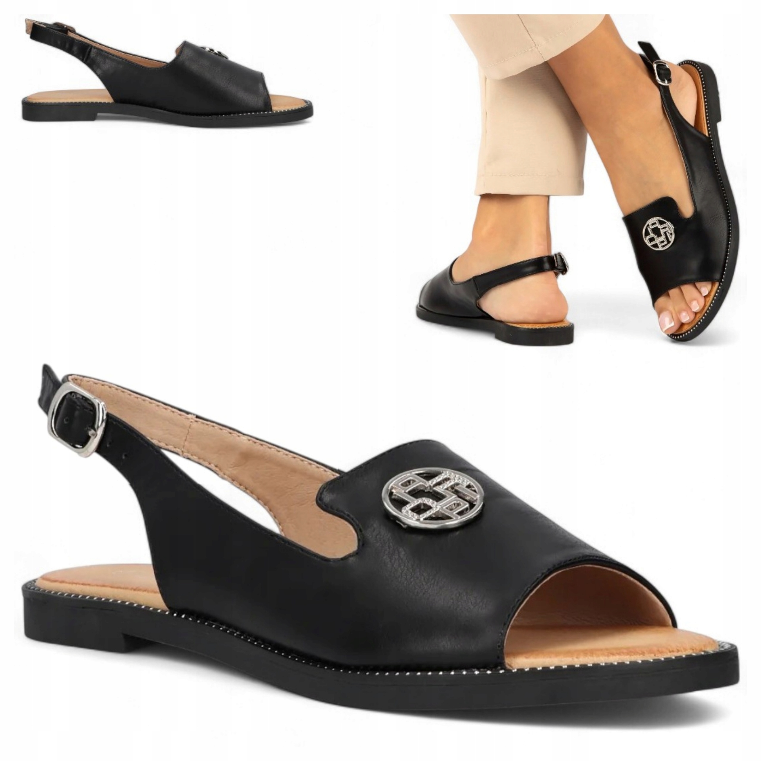 Filippo 36 Sandały damskie na niskim obcasie sportowe modne letnie obuwie