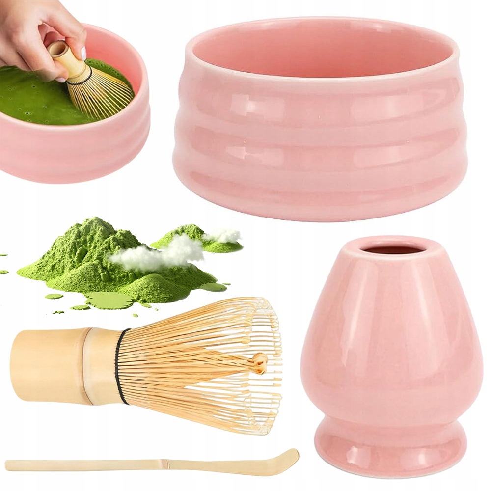 Levně Keramická Sada Na Matchu 4V1 S Miskou A Šlehací Metlou, Lžička Na Čaj Matcha