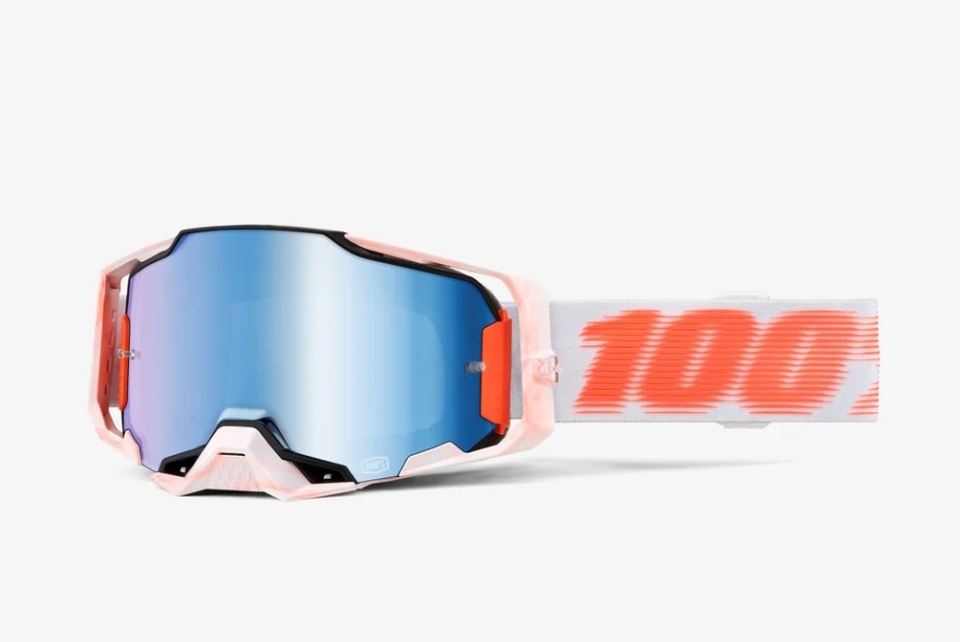 100 Percent Okuliare Armega Tubular Mirror Blue Šošovka Farba Biela/oranžová