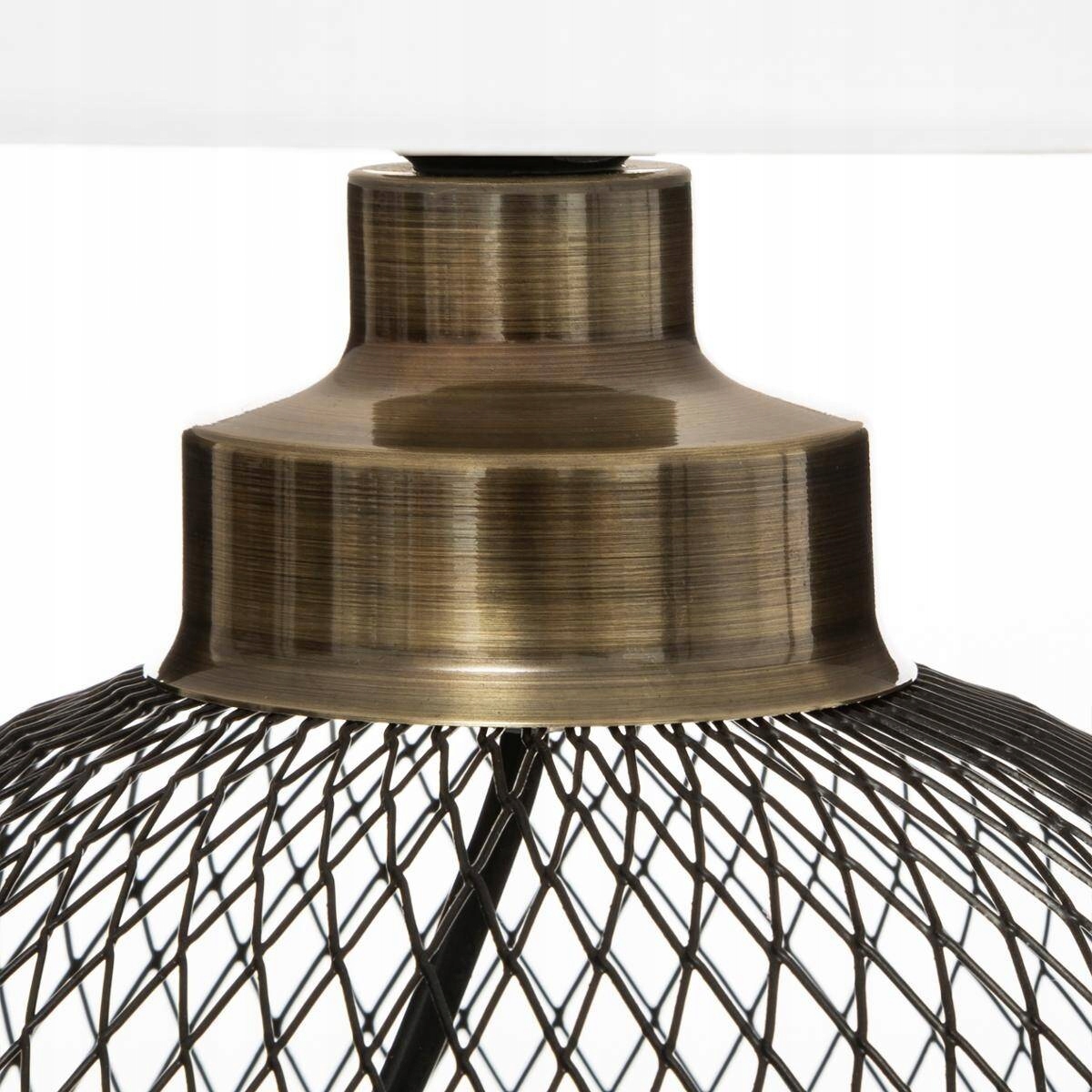 LAMPA STOŁOWA druciana z białym kloszem EMIE 27x38 Zasilanie sieciowe