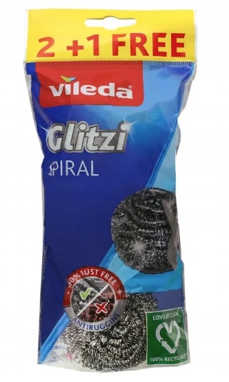 Zmywak stalowy Vileda Glitzi Spiral 3szt