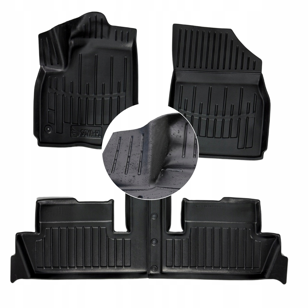 Dywaniki gumowe wycieraczki Citroen C4 Picasso 1 2006-2013 Korytka Ud