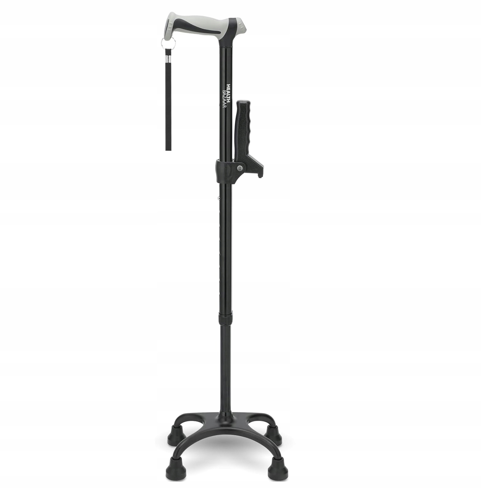 Regulowana Laska Rehabilitacyjna Spacerowa Ergonomiczny Uchwyt 4-RAMIENNA