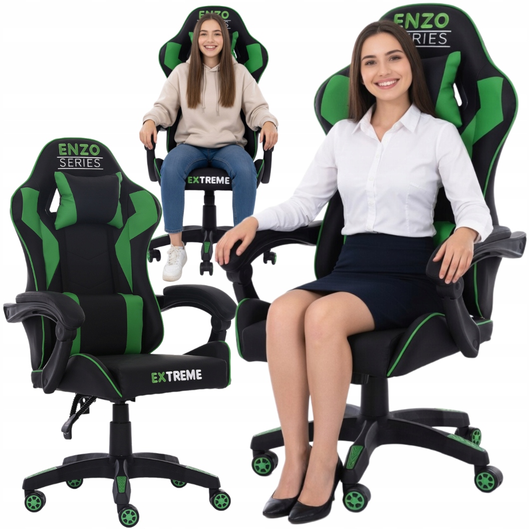 Fotel Gamingowy Biurowy Extreme Enzo Ergonomiczny Kubełkowy Obrotowy Czarny