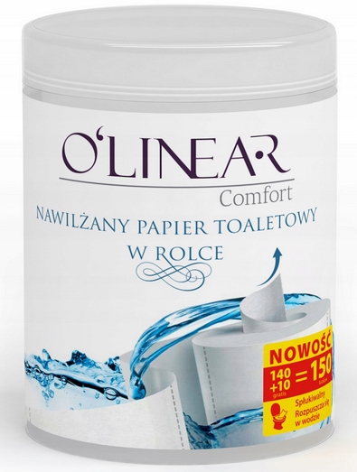 

Nawilżony papier toaletowy Olinear w tubie