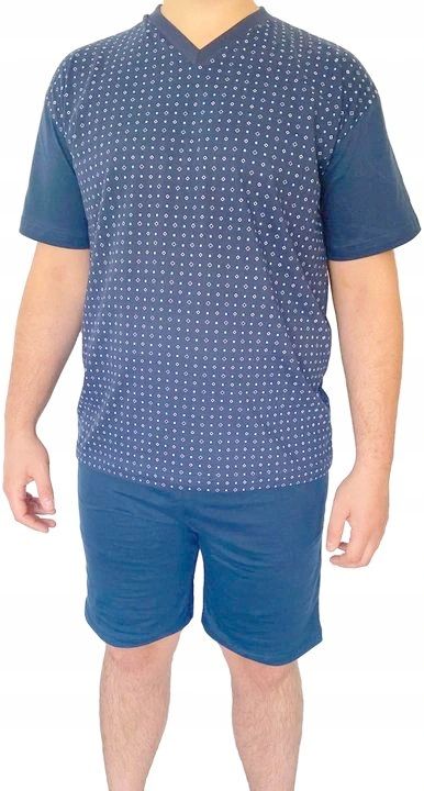 PIŻAMA MĘSKA GRANAT BAWEŁNA POLSKA KRÓTKA rozm.M