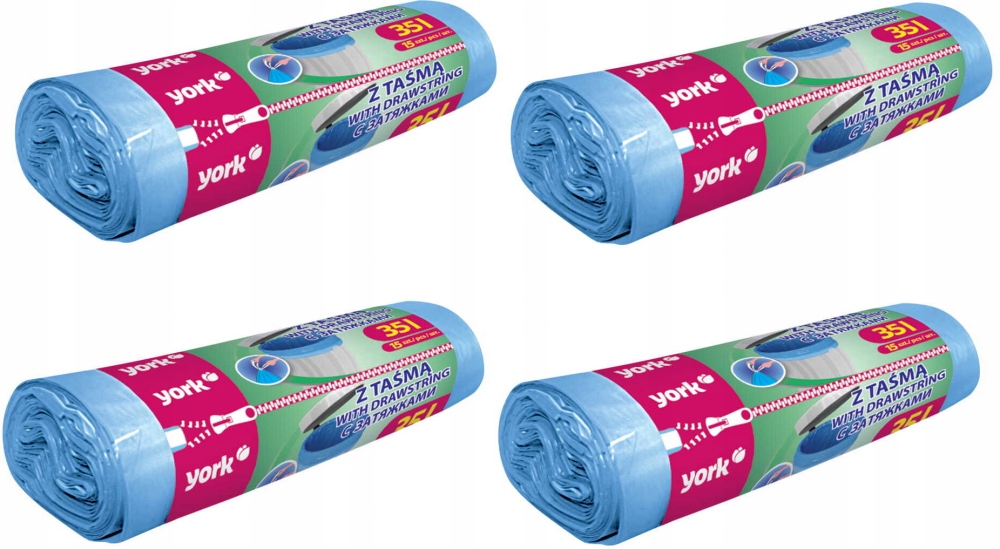 

Worki na śmieci York 090610 niebieskie 35l 4x15szt