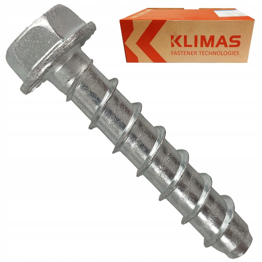 Skrutky Do Betónu 10x60 So Šesťhrannou Podložkovou Hlavou Klimas 50ks