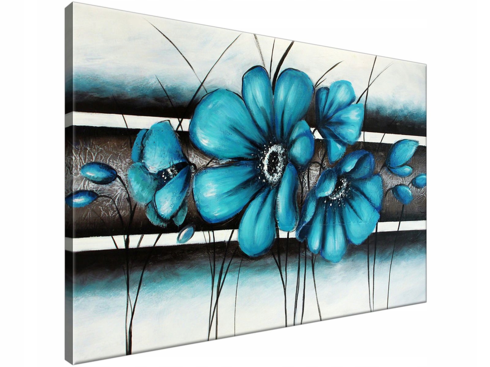 

Obraz drukowany Turkusowe kwiaty 90x60 canvas