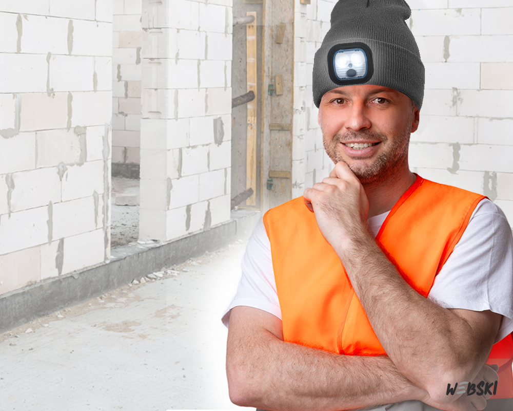 Czapka TERMOAKTYWNA ZE ŚWIATEŁKIEM LED LAMPKA USB Webski Płeć uniseks