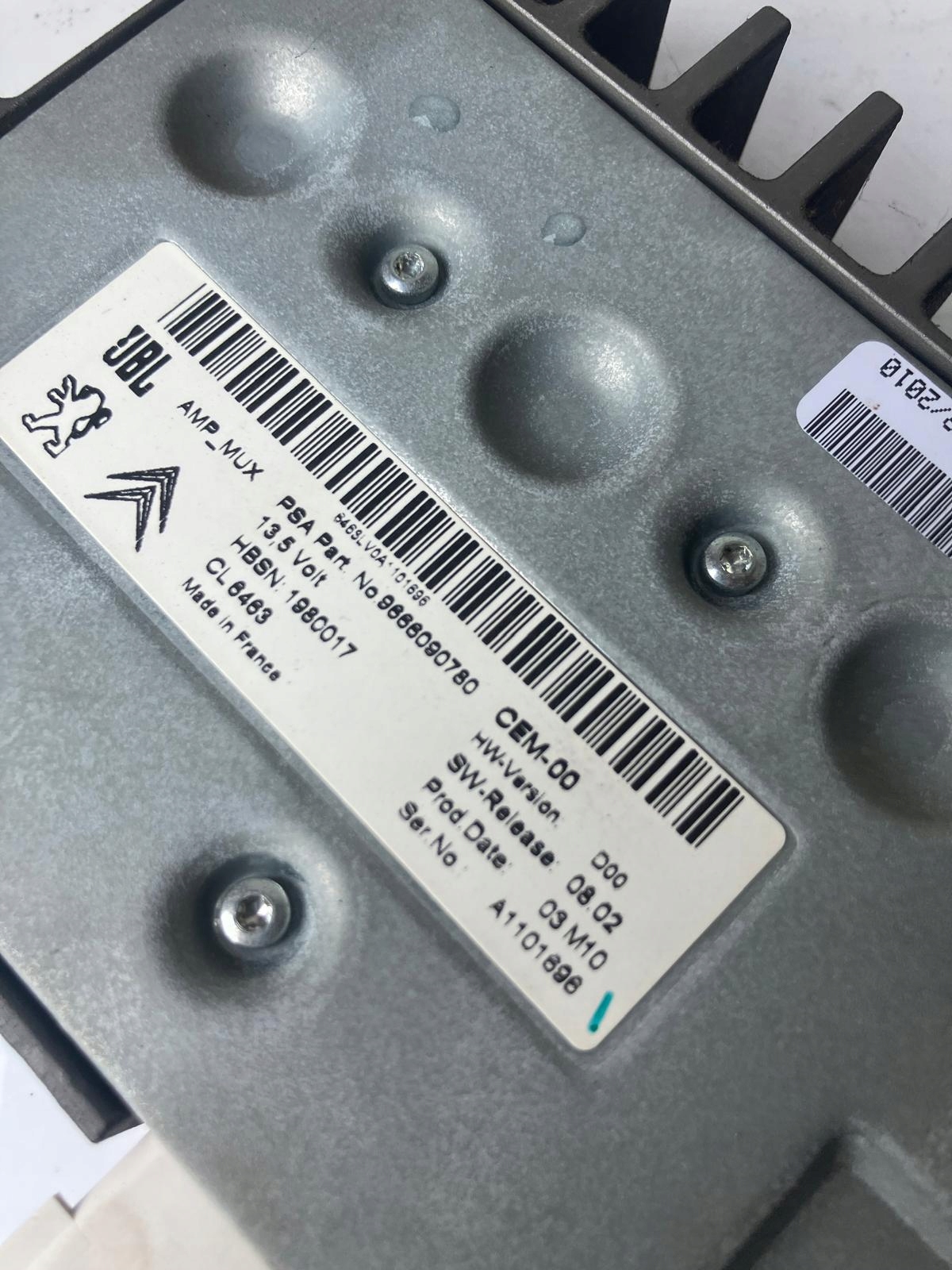 AMPLIFICATORE JBL PEUGEOT 508 e 9666090780