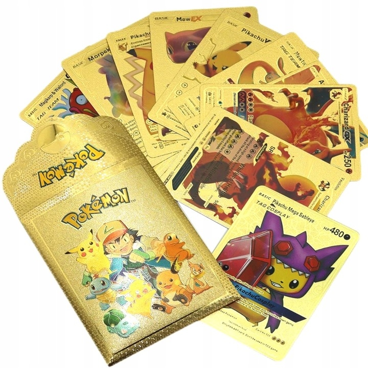 

Karty Pokemon Kolekcjonerskie Złote saszetka 10szt