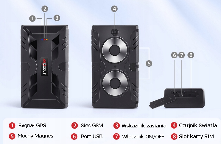 LOKALIZATOR GPS MICODUS ML920G PODSŁUCH 60DNI SILNY MAGNES BEZ ABONAMENTU Producent inny