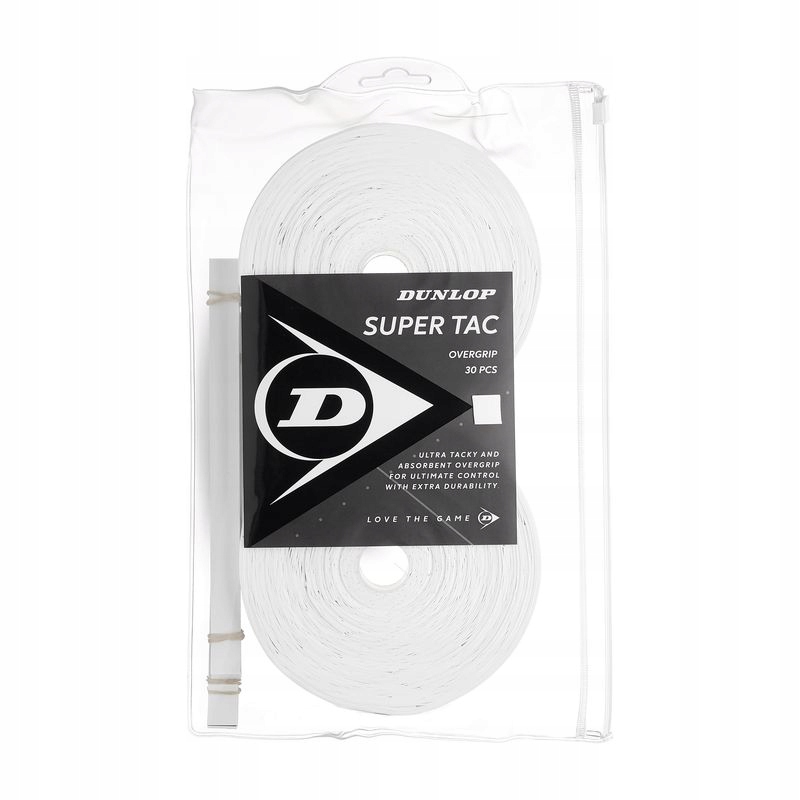 Vrchní obaly Dunlop Tac Overgrip Bílé 0,55 mm 30 ks