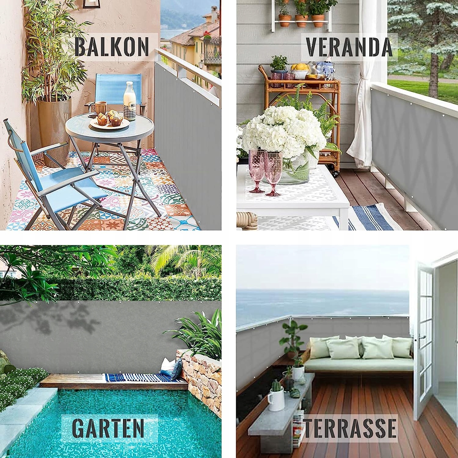 JASNOSZARA OSŁONA BALKONOWA ROZMIAR 0,85M x 5M Kod producenta 0081