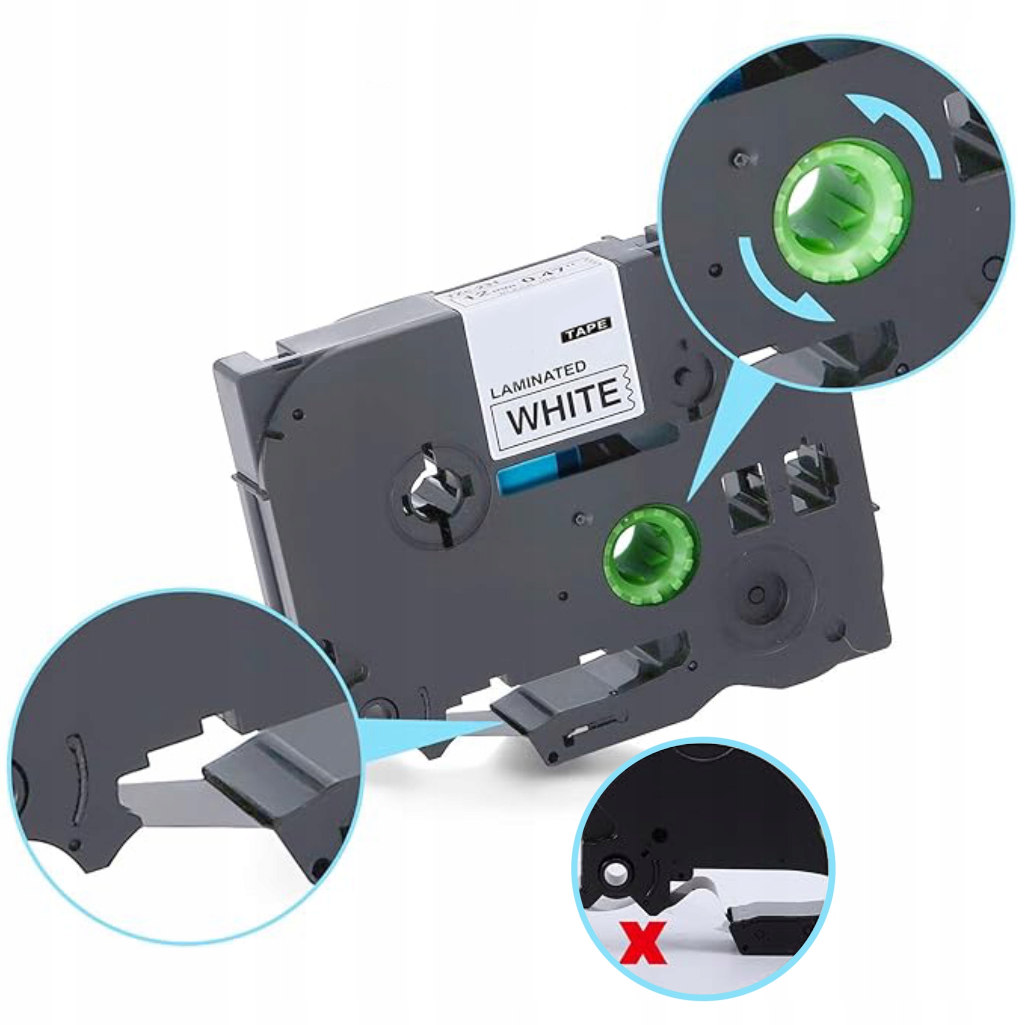 TAŚMA DO BROTHER TZ-211 6MM 8M BIAŁA TZe-211 Producent PTMB