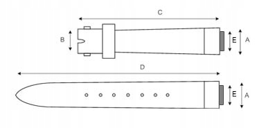 Pasek do zegarka Tekla T-044.05 gruby 18 mm Grubość 2 mm