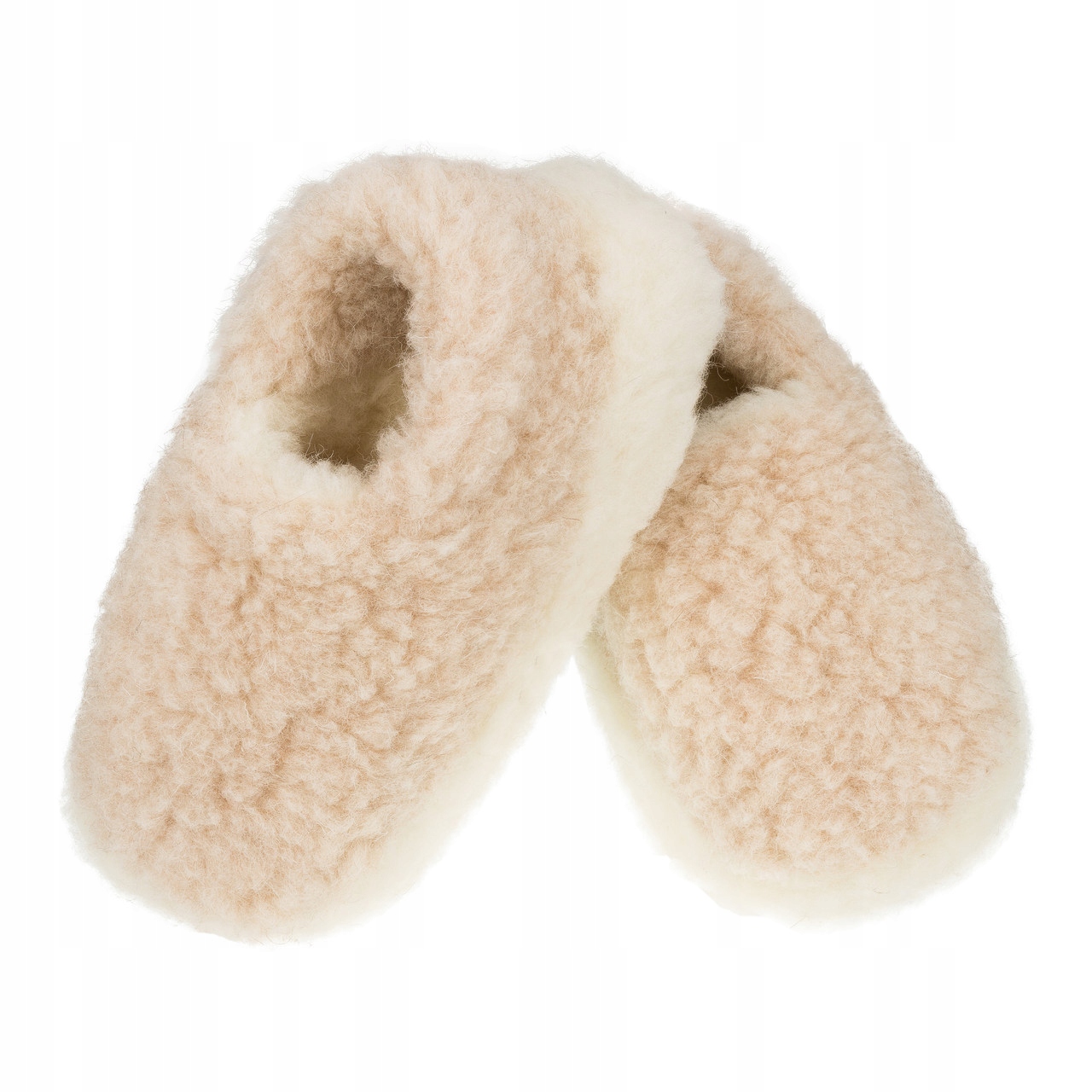 PANTOFLE 100% WEŁNIANE NISKIE Z PIĘTĄ, MERYNOS, 39-40